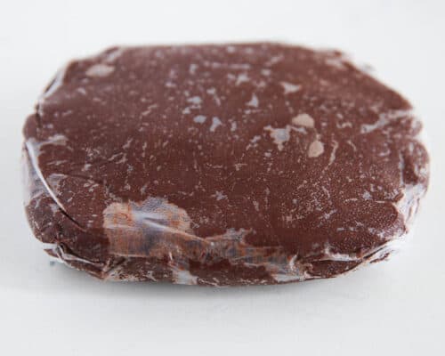 chocolate cookie dough wrapped in plastic