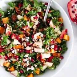 kale salad with apples and butternut squash