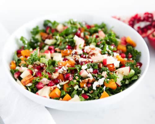 winter salad in white bowl