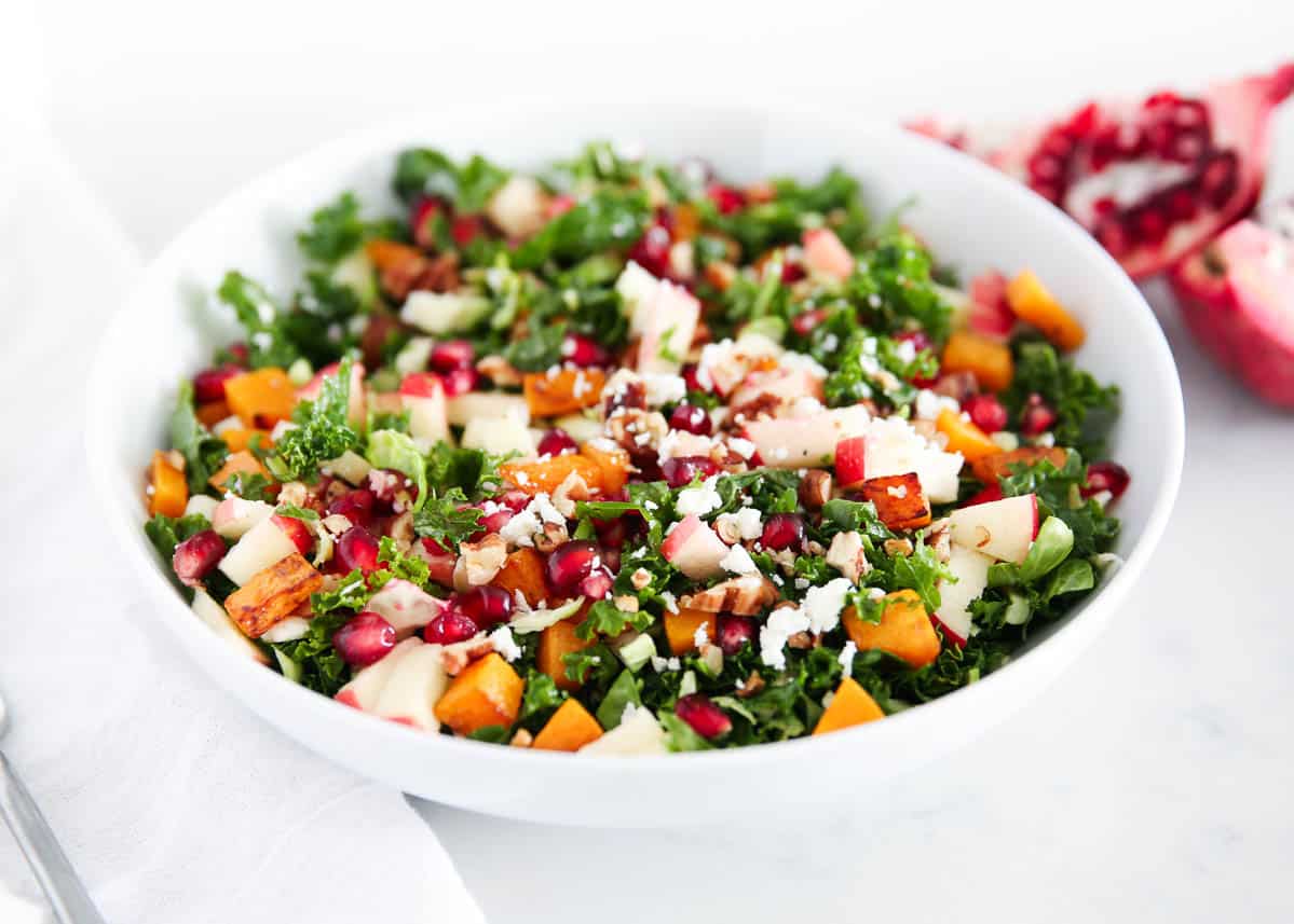 winter salad in white bowl