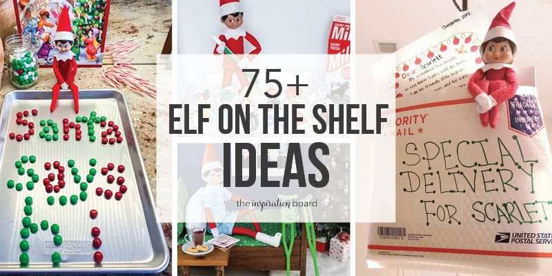 Elf on the shelf ideas in a collage.