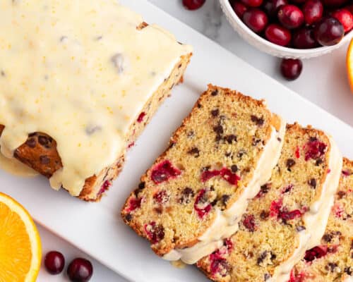 cranberry orange bread sliced