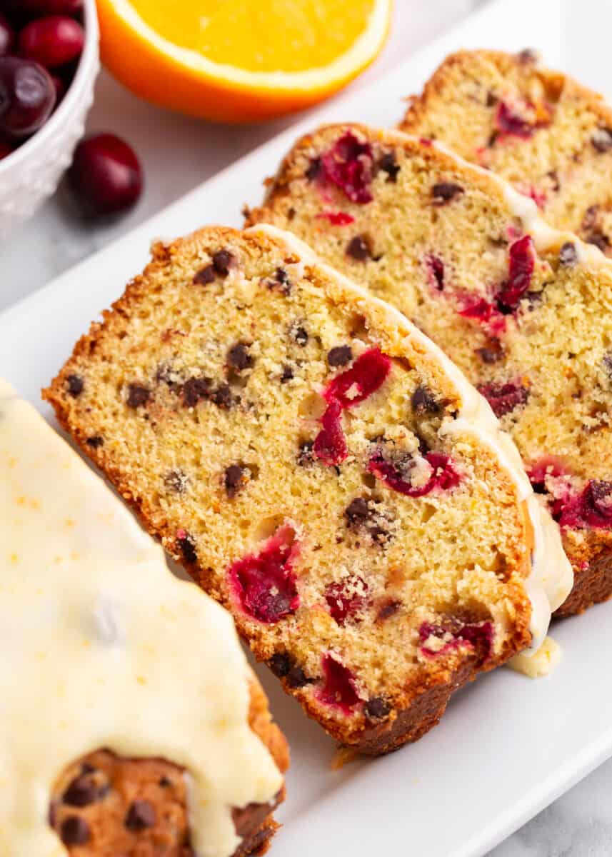 cranberry orange bread sliced