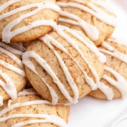 eggnog cookies on white plate