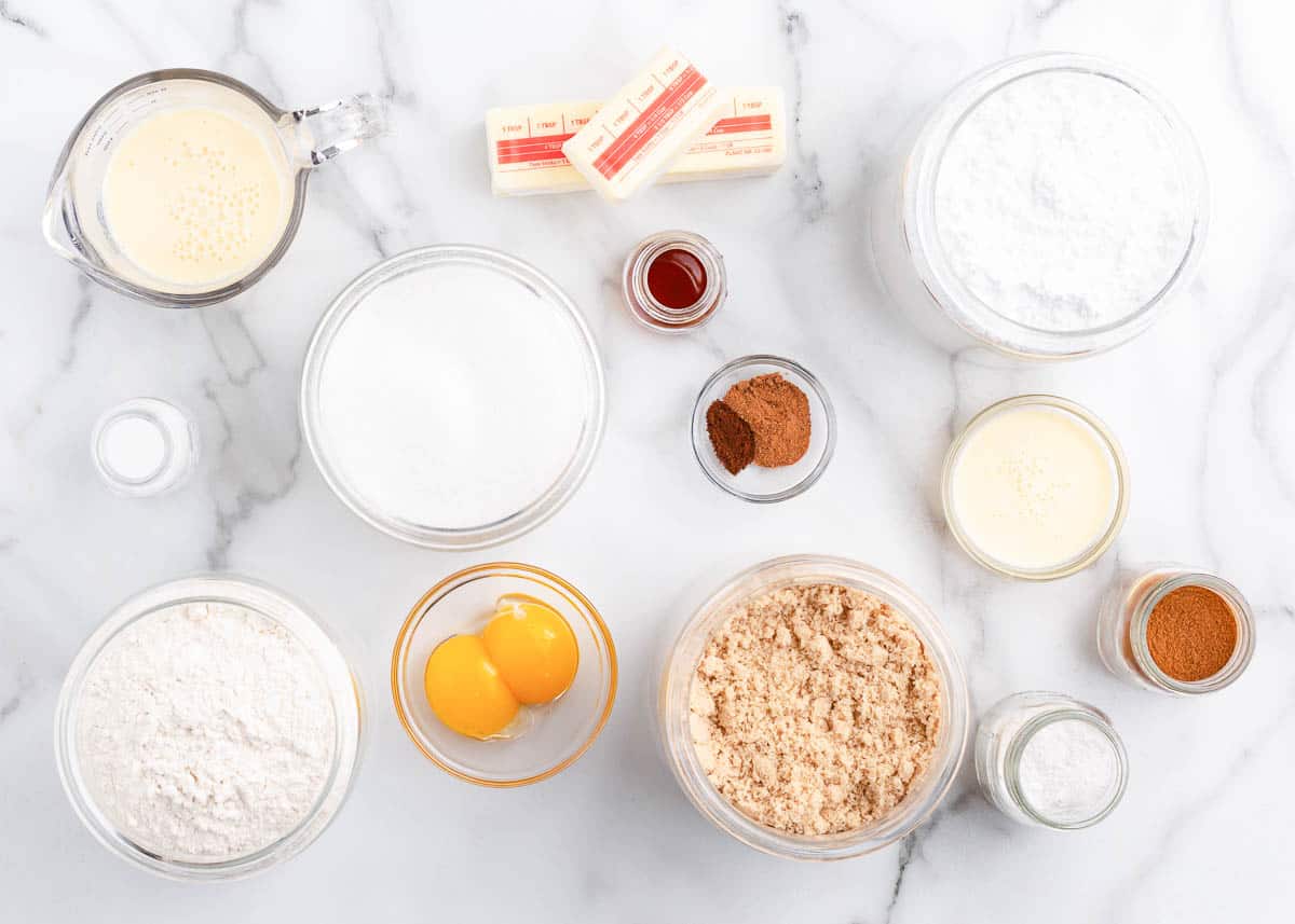 eggnog cookie ingredients on counter