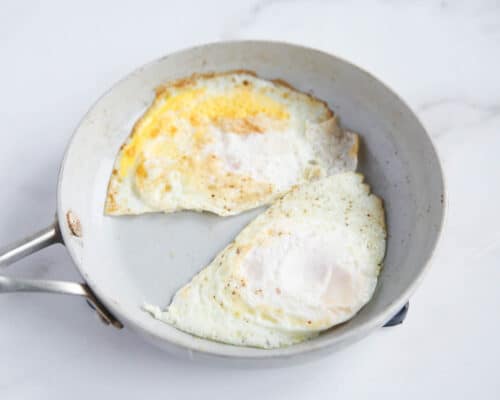 eggs in frying pan