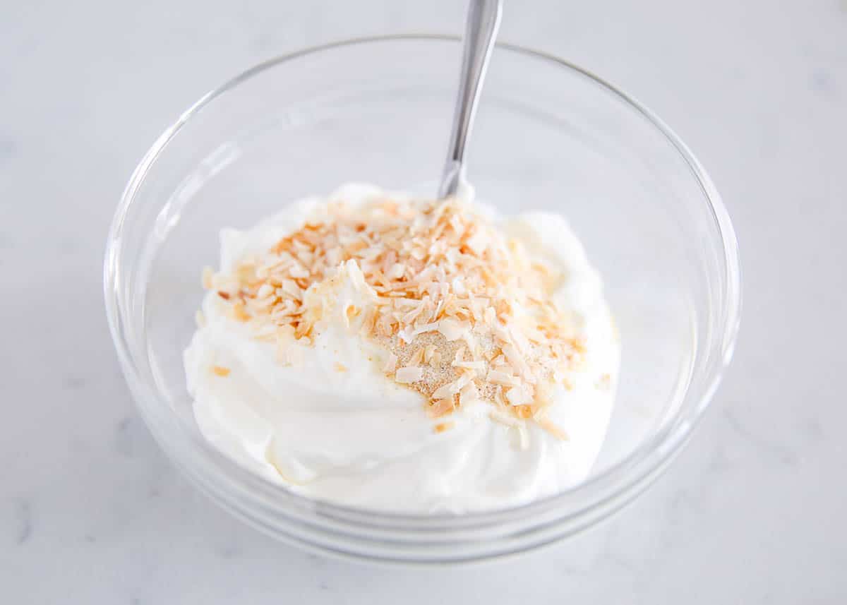 sour cream and dried onions in bowl