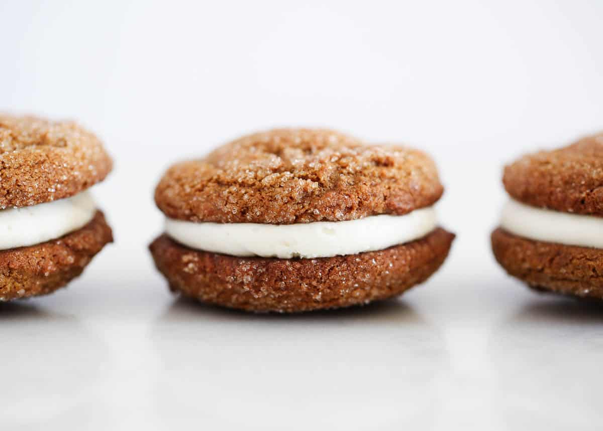 ginger sandwich cookies on counter