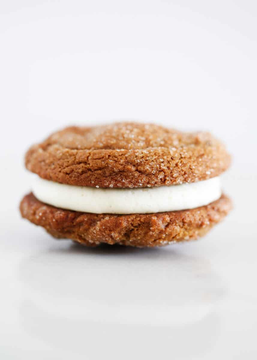 ginger sandwich cookie on counter