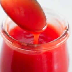 spoonful of sweet and sour sauce