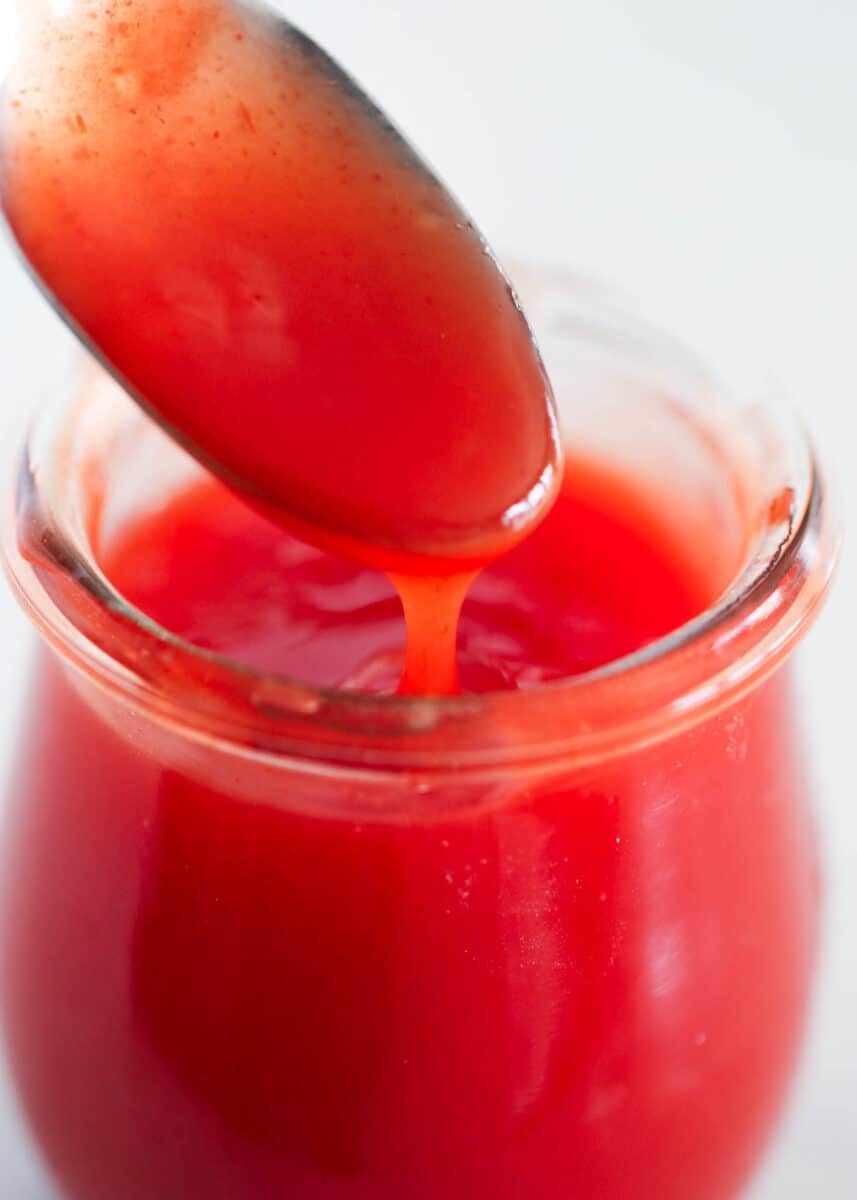 spoonful of sweet and sour sauce