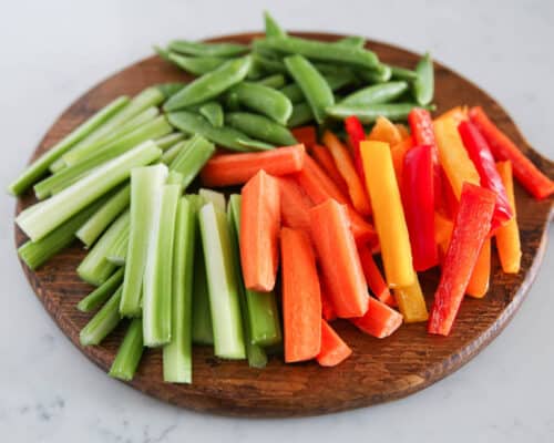 vegetables on wooden board