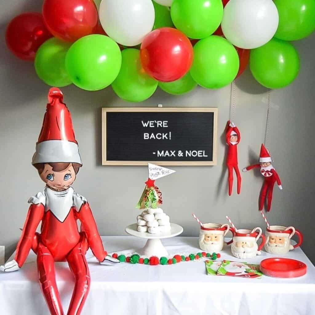 Elf on the shelf breakfast table.