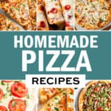 A collage of homemade pizza recipe photos.