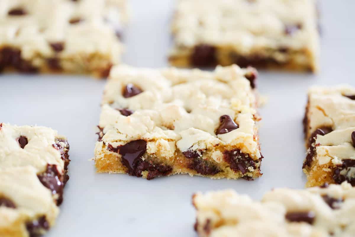 cake mix cookie bars on counter