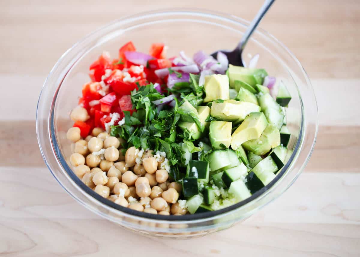 vegetables in glass bowl