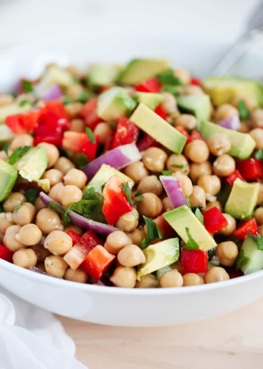 chickpea salad in bowl