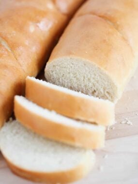 sliced french baguette