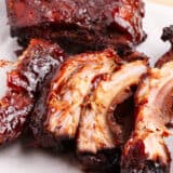 ribs with sauce on top