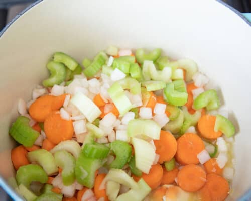 cooking vegetables in pot