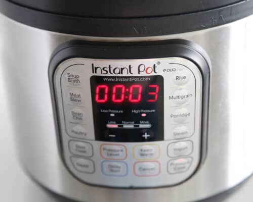 Instant pot set to 3 minutes