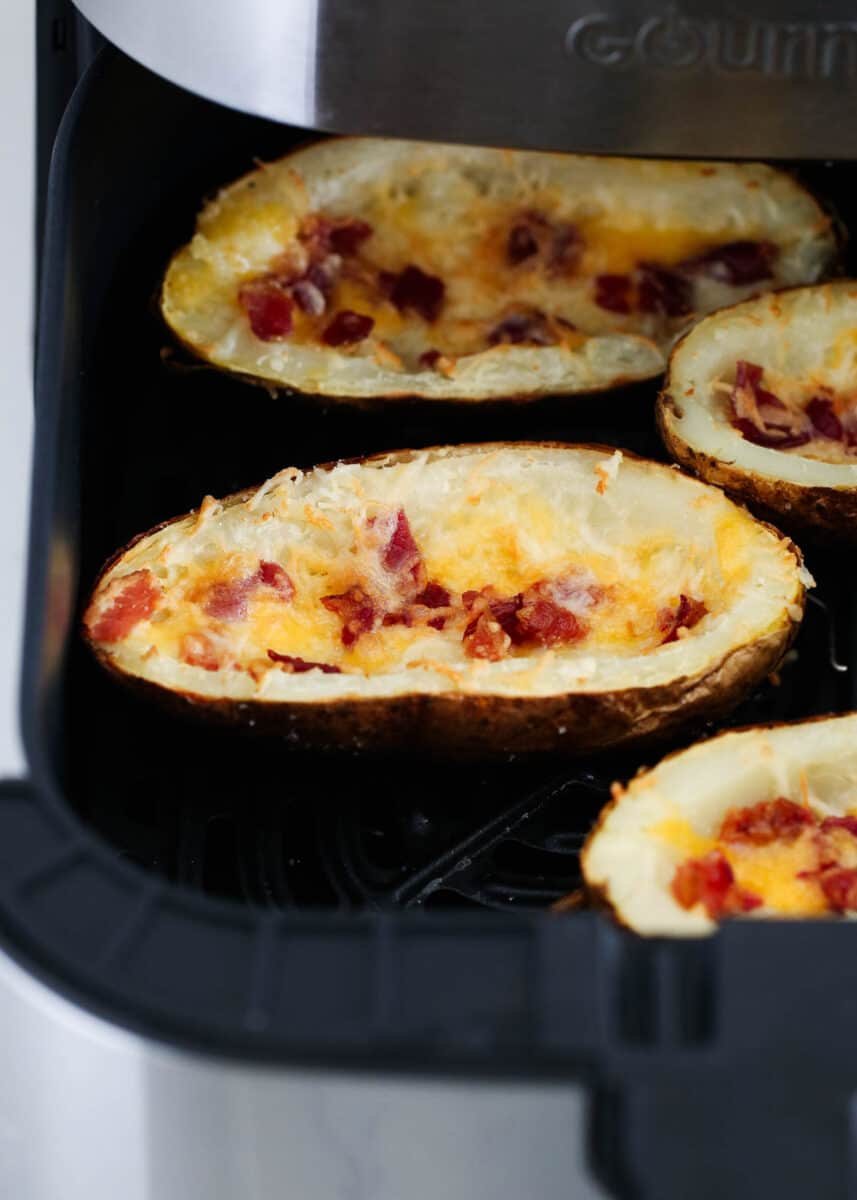 cooked potato skins in air fryer