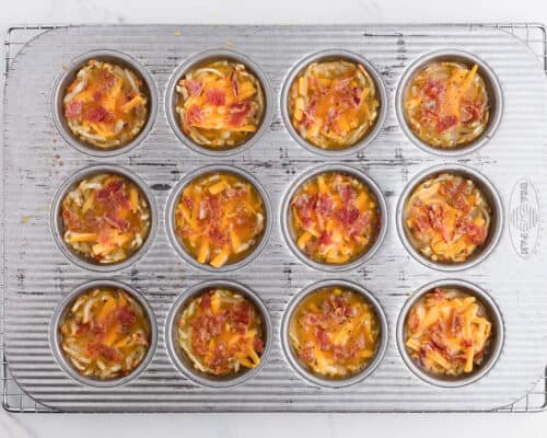 egg cups in muffin pan