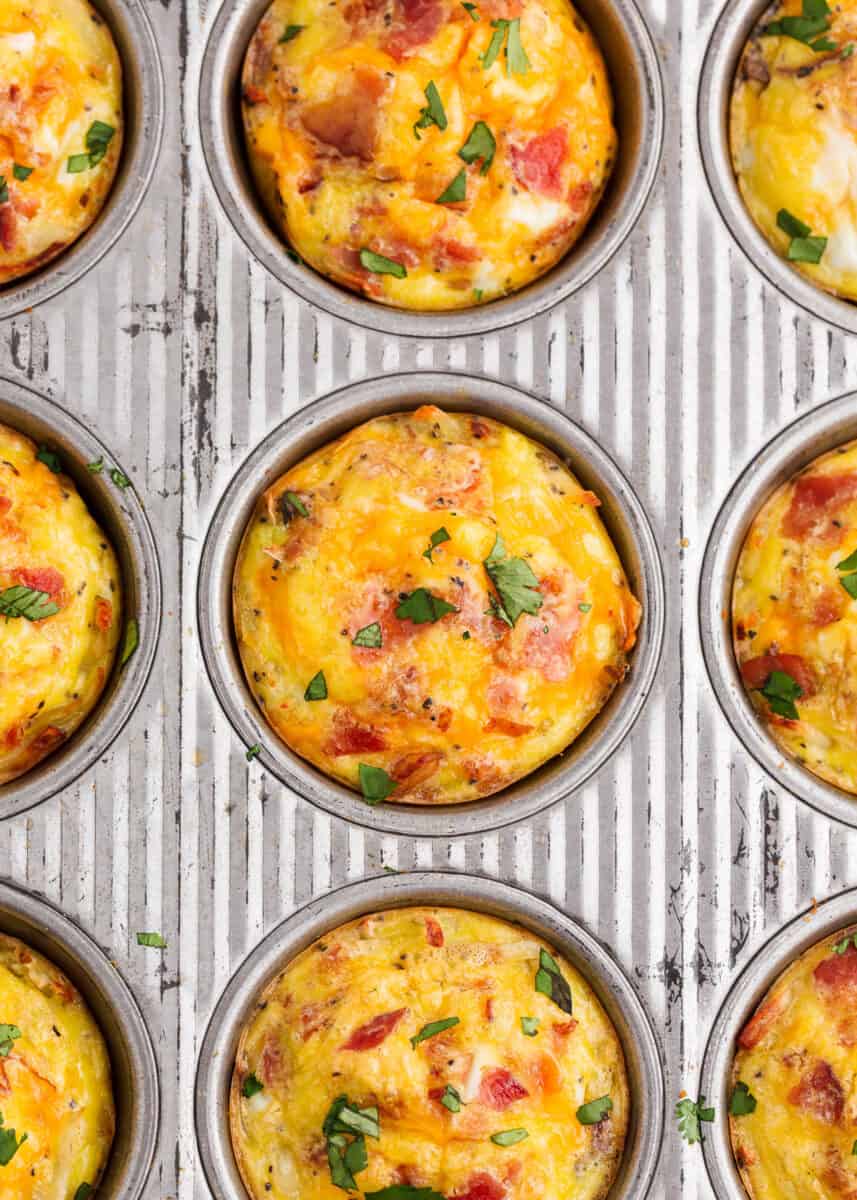 cooked egg cups in muffin pan