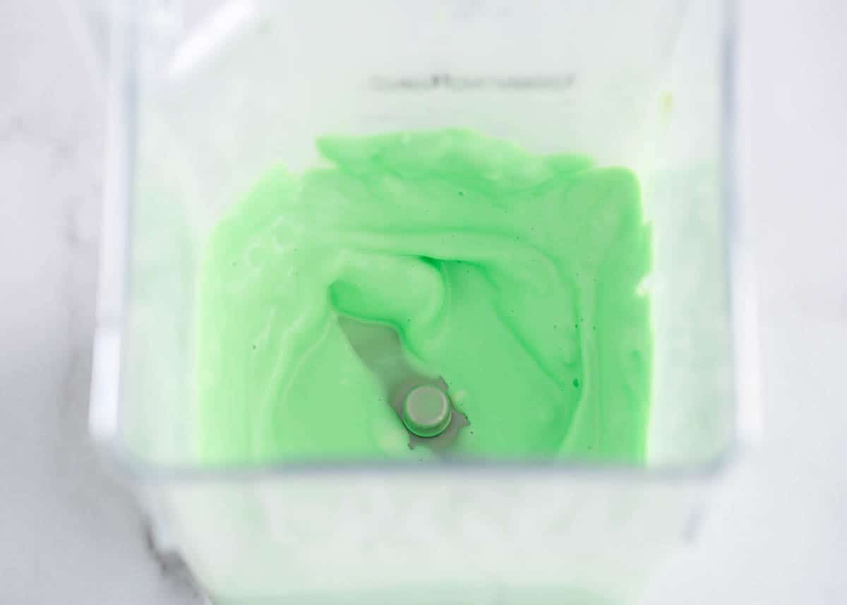 green ice cream in blender