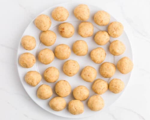 cake balls on white plate