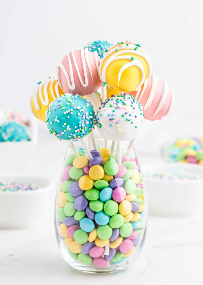 easter cake pops in cups
