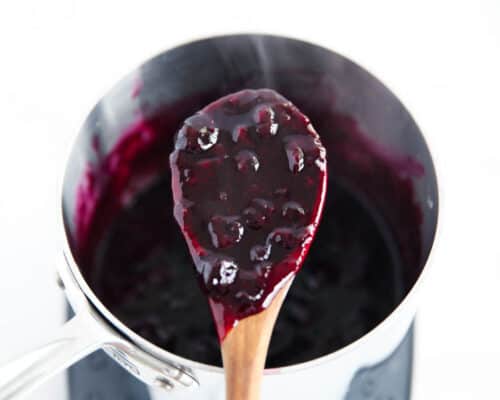 spoonful of blueberry sauce