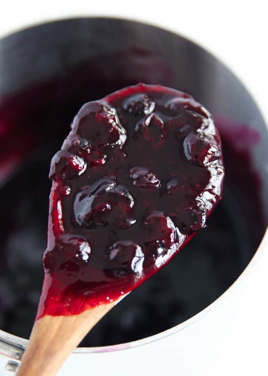 spoonful of blueberry sauce