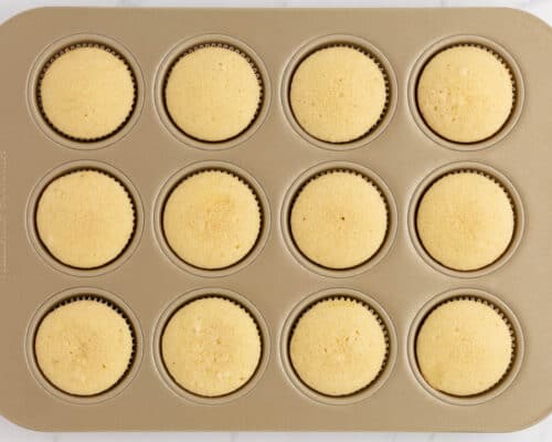 coconut cupcakes in muffin pan