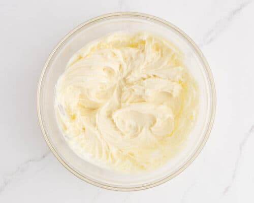 coconut frosting in glass bowl
