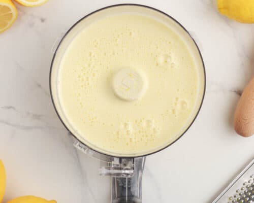 lemon mixture in food processor