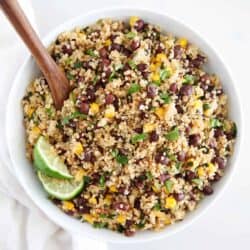 quinoa black bean salad in bowl