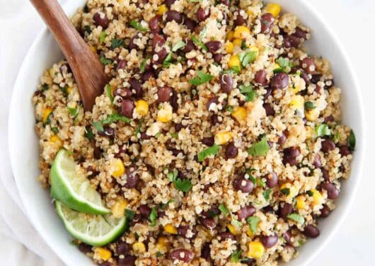 quinoa black bean salad in bowl