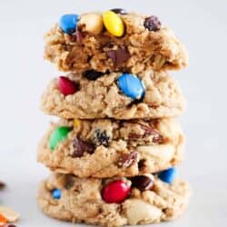 stack of trail mix cookies