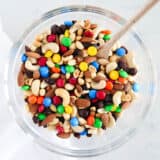 trail mix in glass bowl