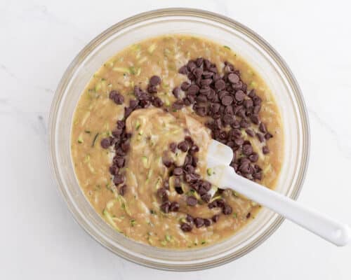 zucchini muffin batter in bowl