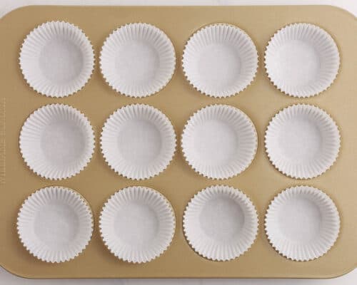 muffin liners in pan
