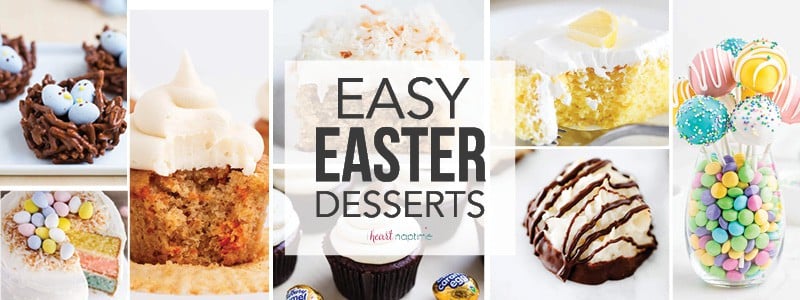 collage of easter desserts