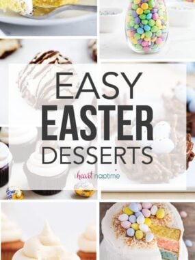 collage of easter desserts