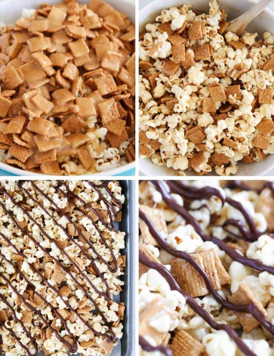 s'mores popcorn collage