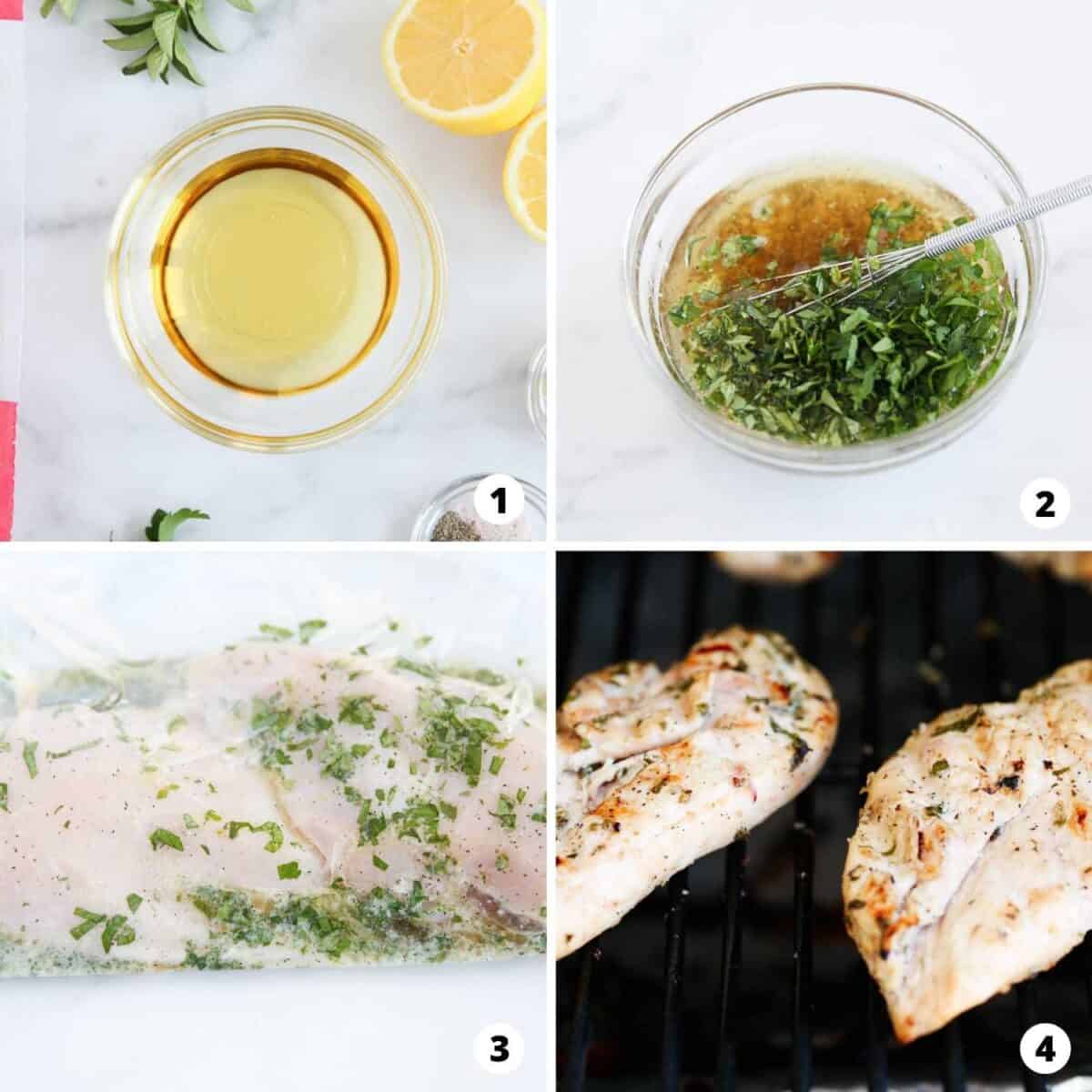 Step by step collage making Greek Chicken.