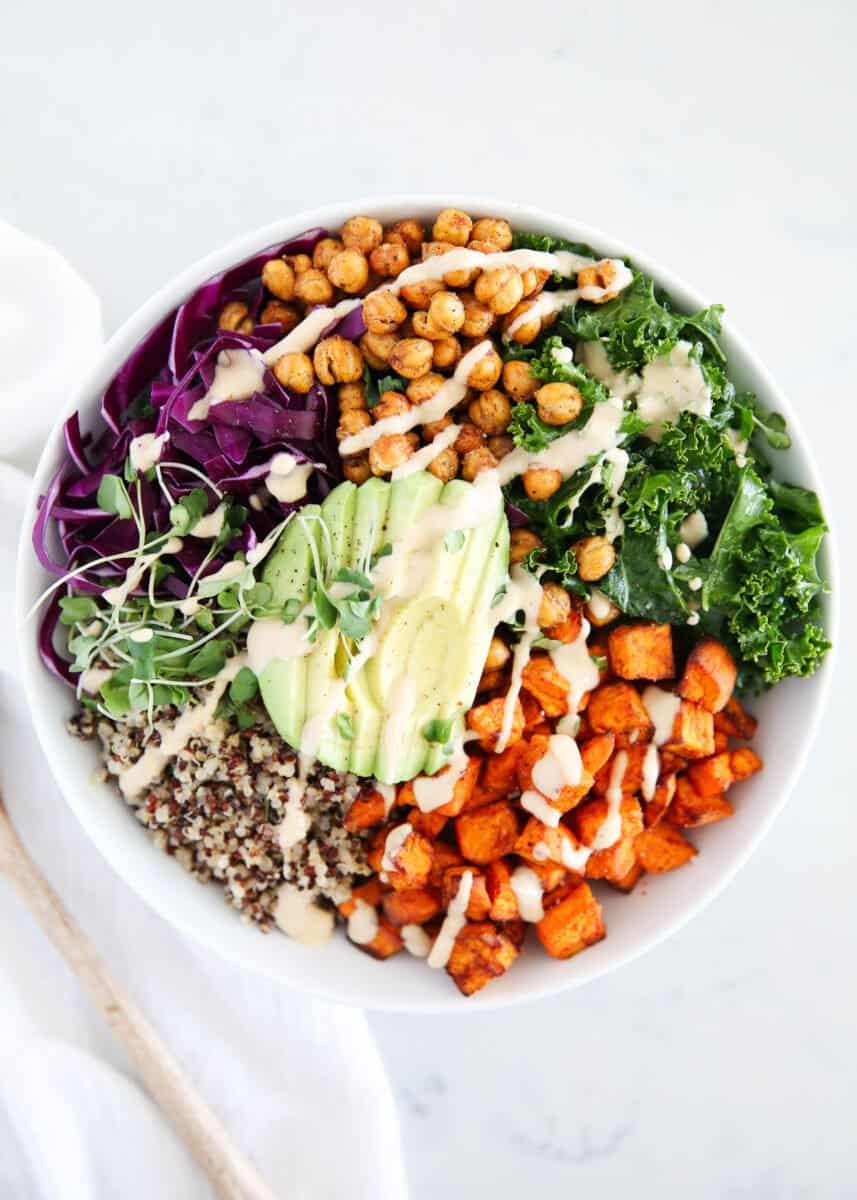 Buddha bowls make eating the rainbow so much easier! All the healthy and delicious things coming together in minutes makes this the perfect healthy lunch or dinner idea!