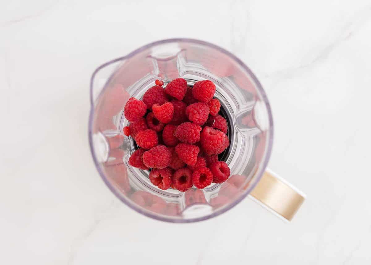 raspberries in food processor