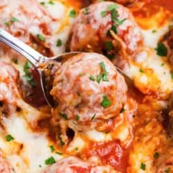 spoonful of meatball casserole