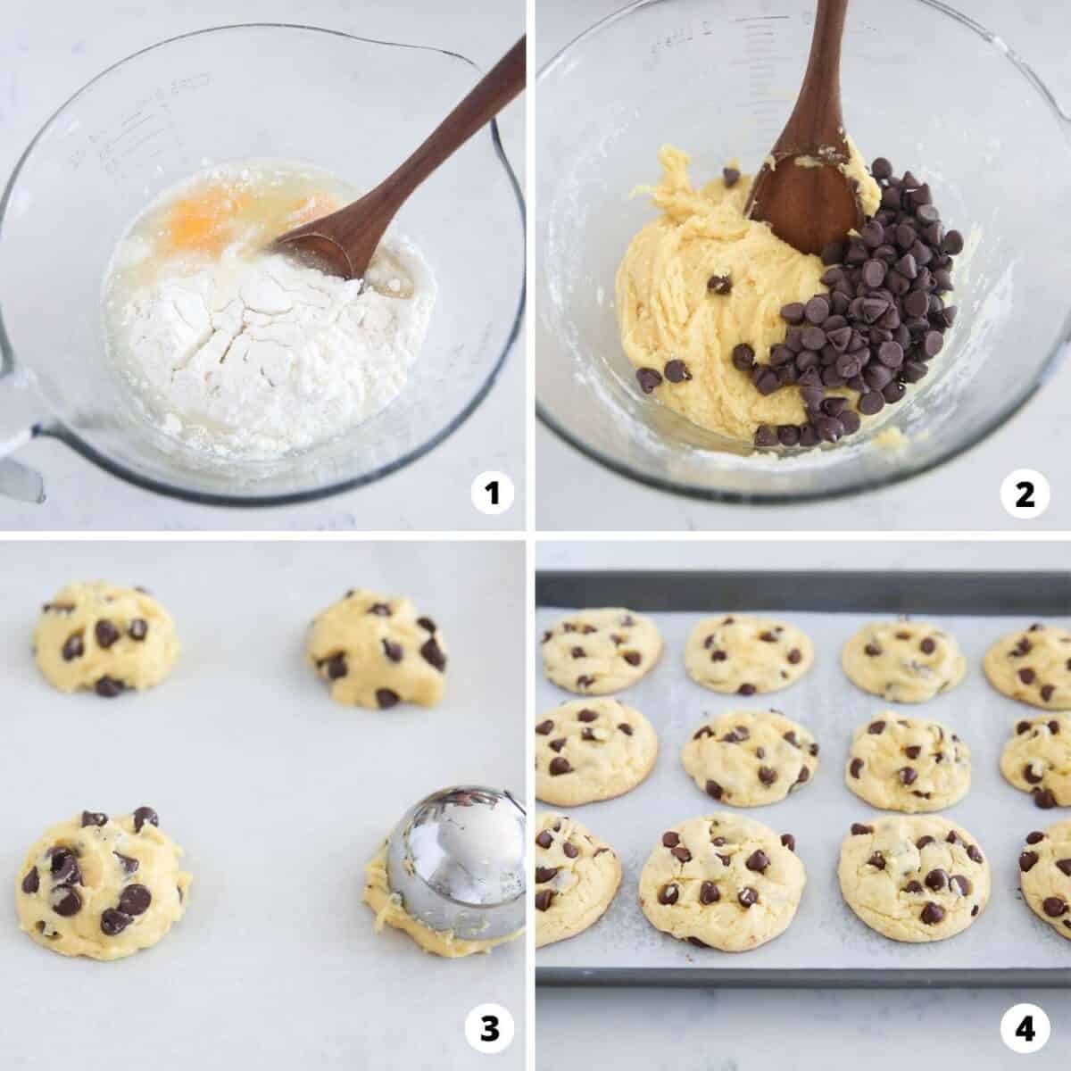 How to make cake mix chocolate chip cookie collage.